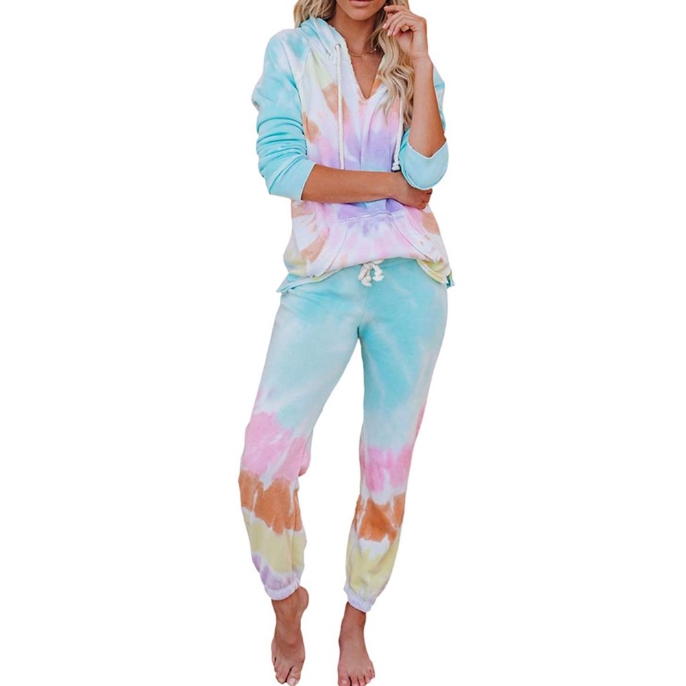 Yanekop Women’s Tie Dye Printed Loungewear
